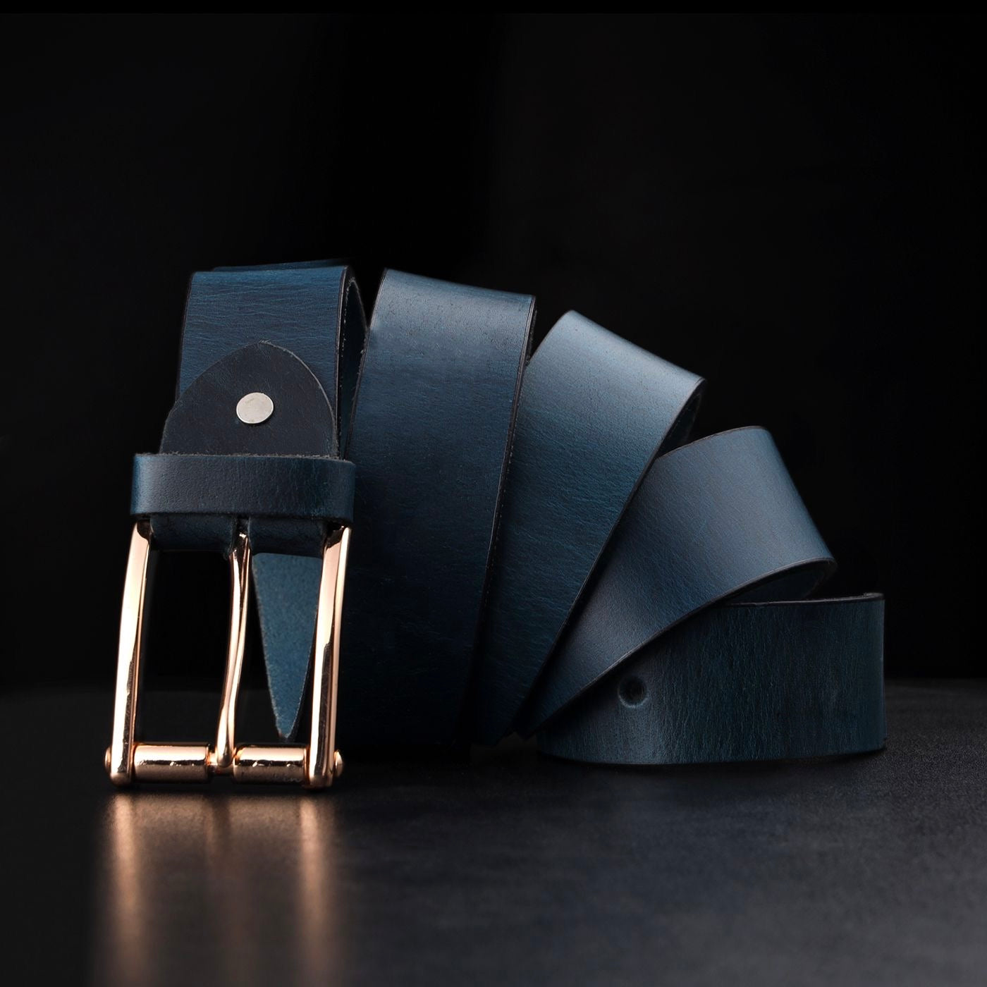 Blue Leather Belt