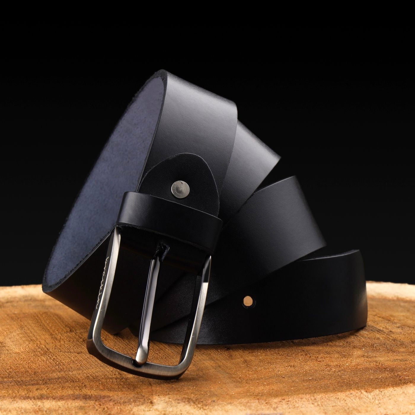 Black leather belt