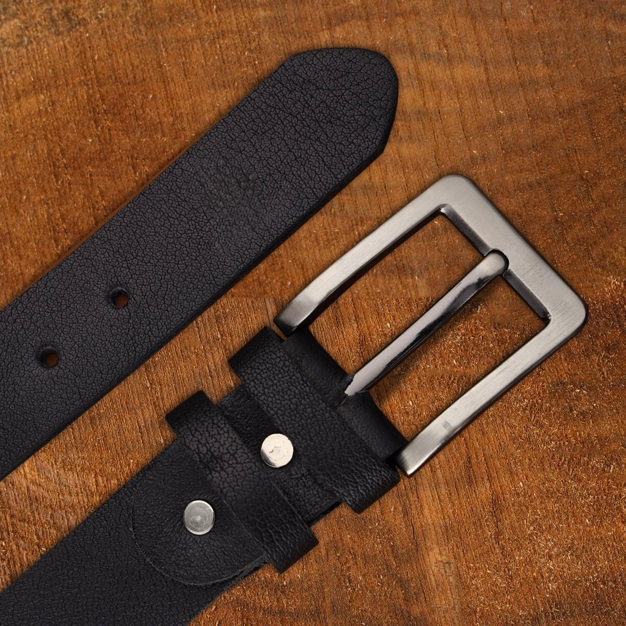 Black leather belt