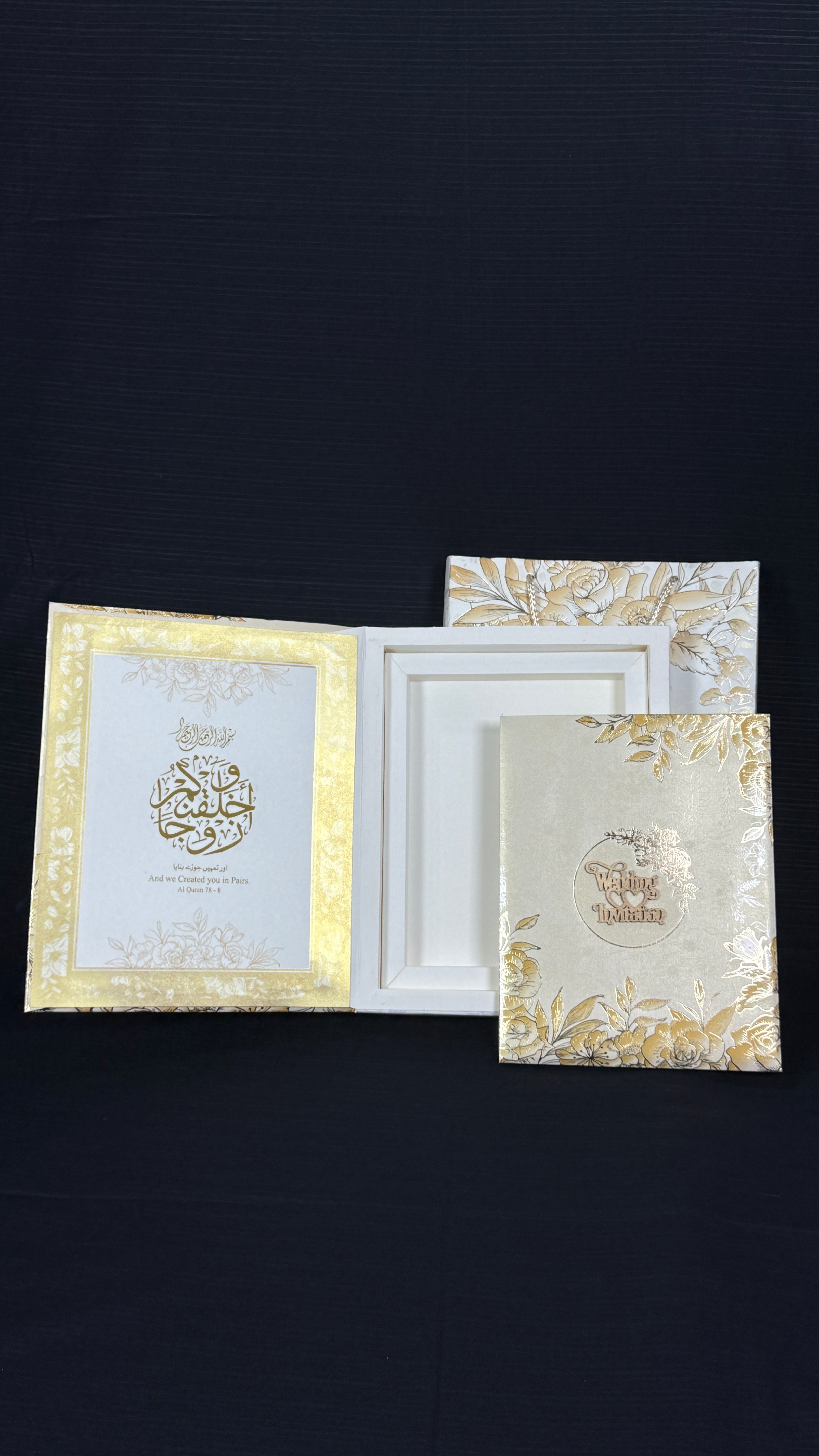 Unique floral wedding invitation box
