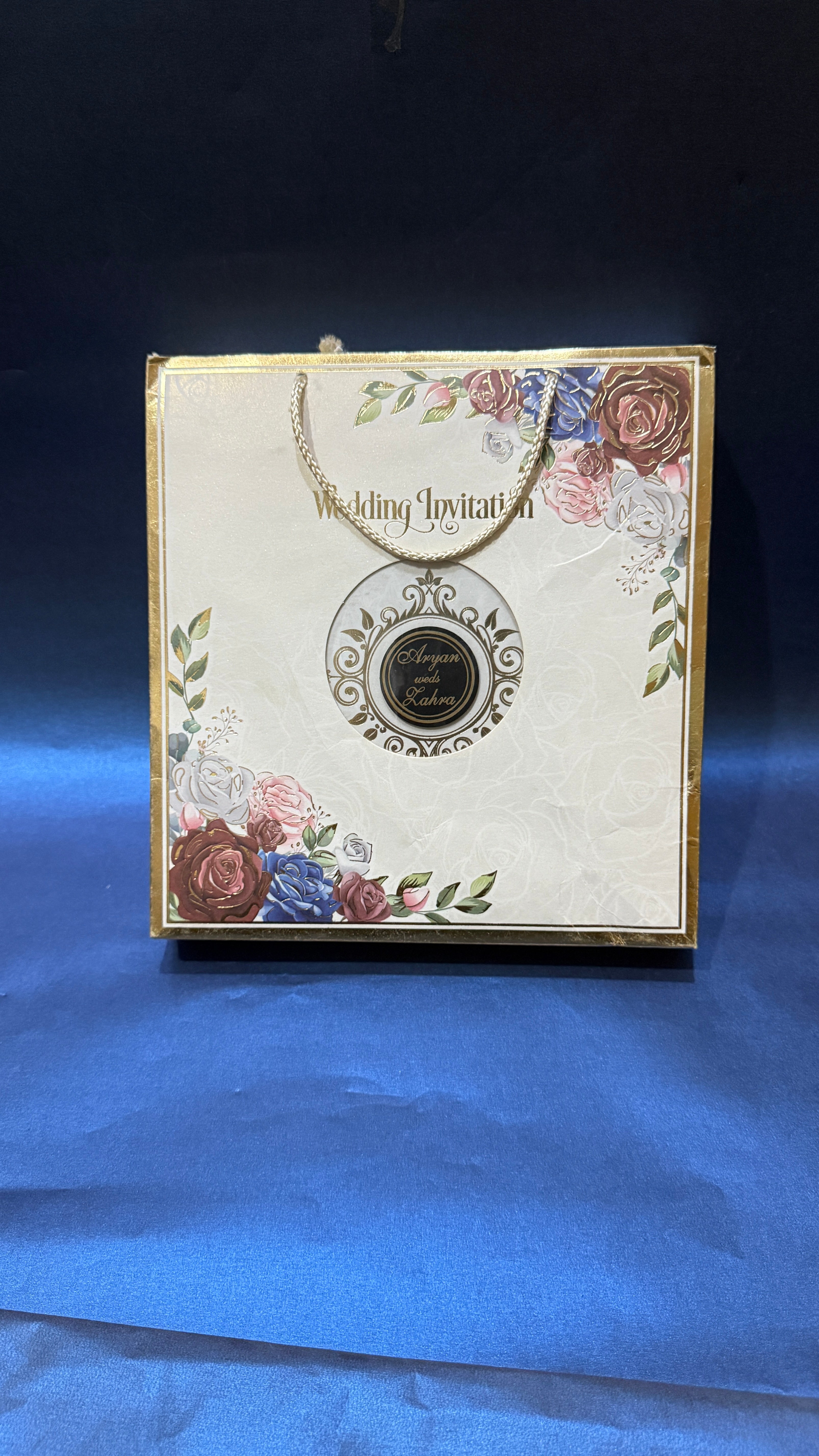 Rose floral invitation box