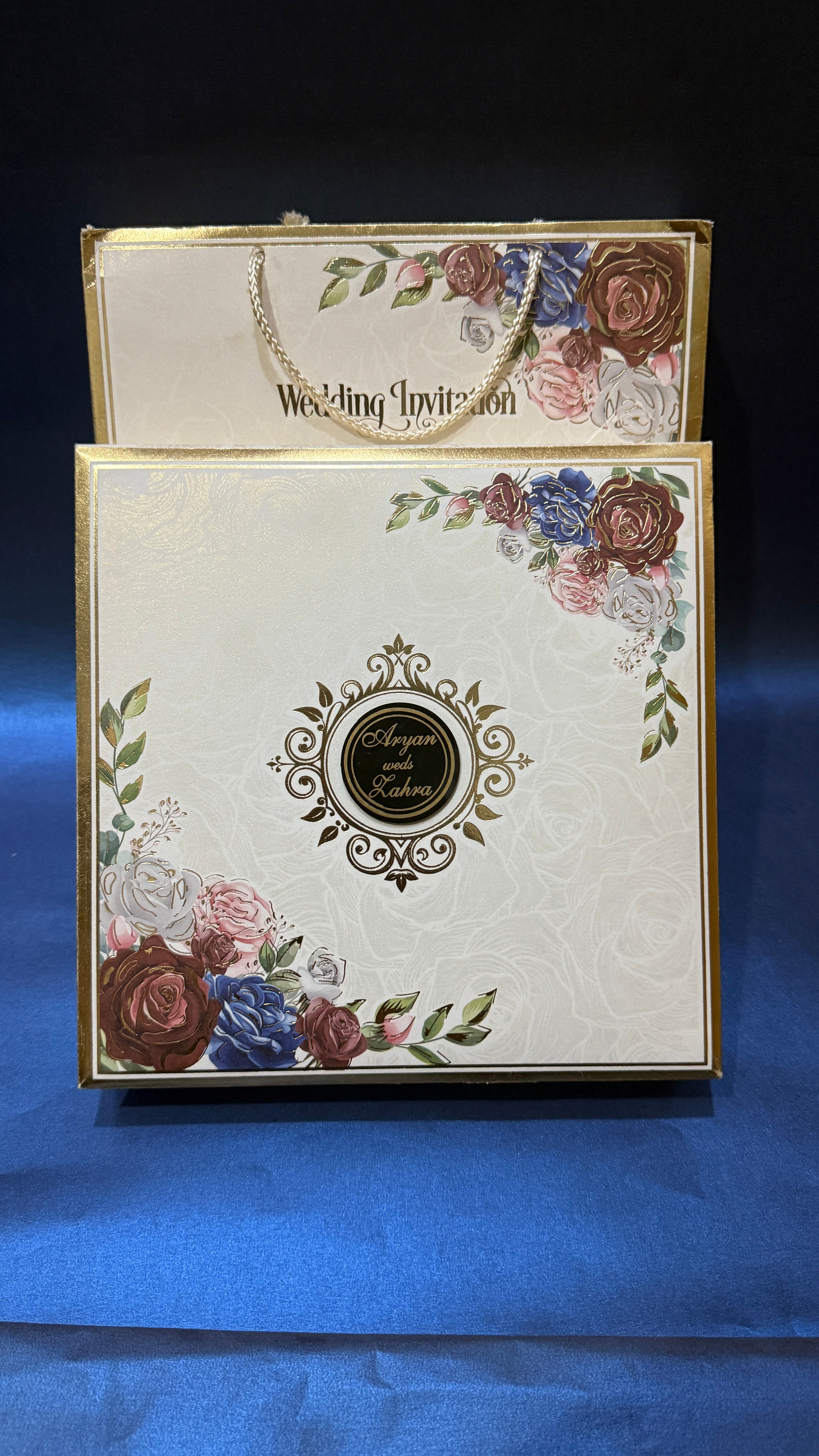 Rose floral invitation box