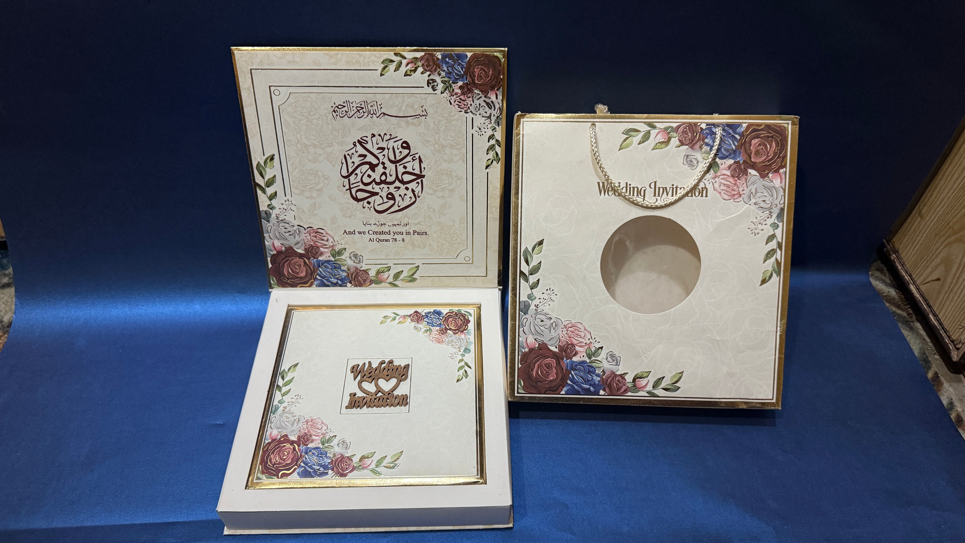Rose floral invitation box
