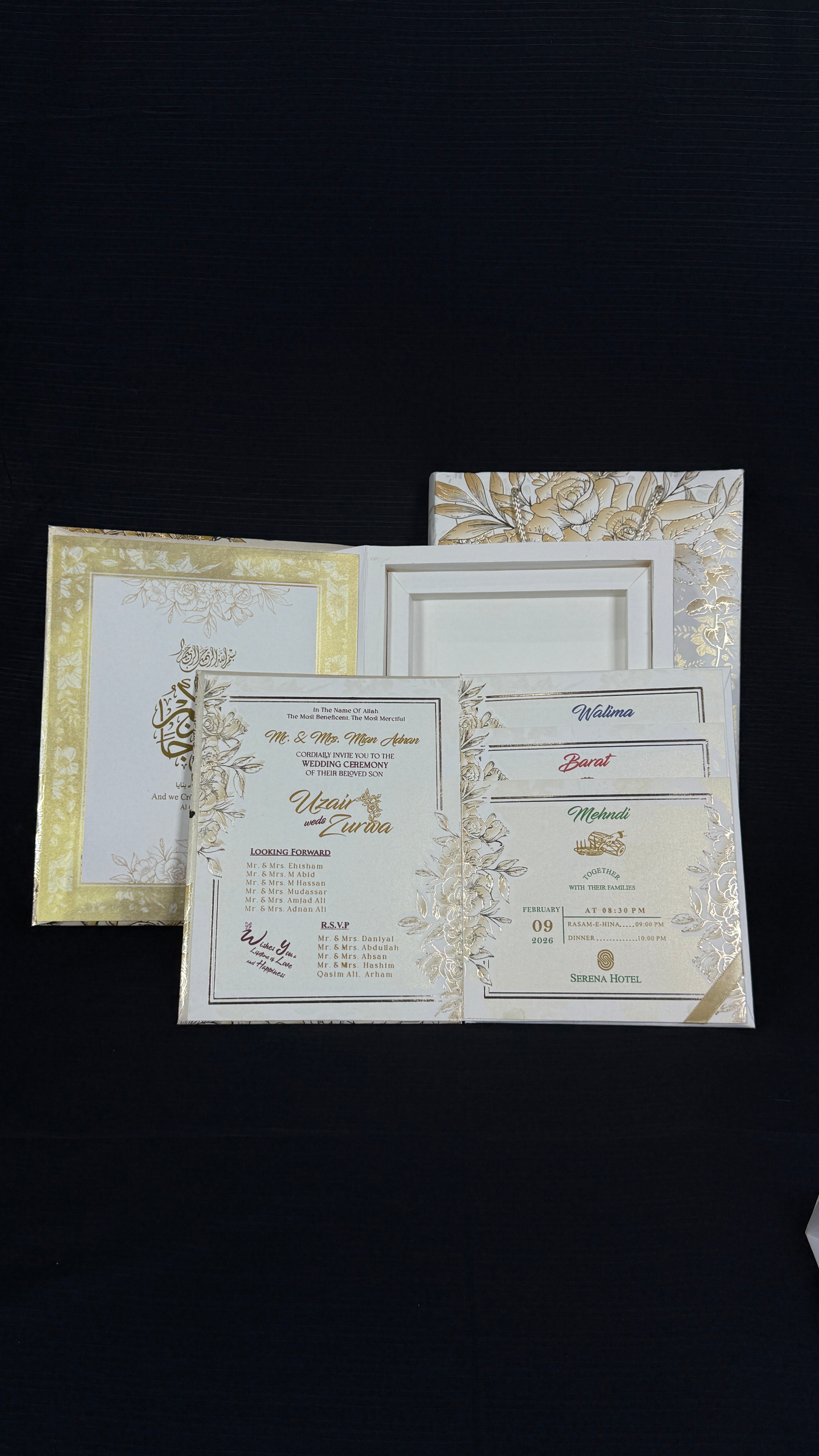 Unique floral wedding invitation box
