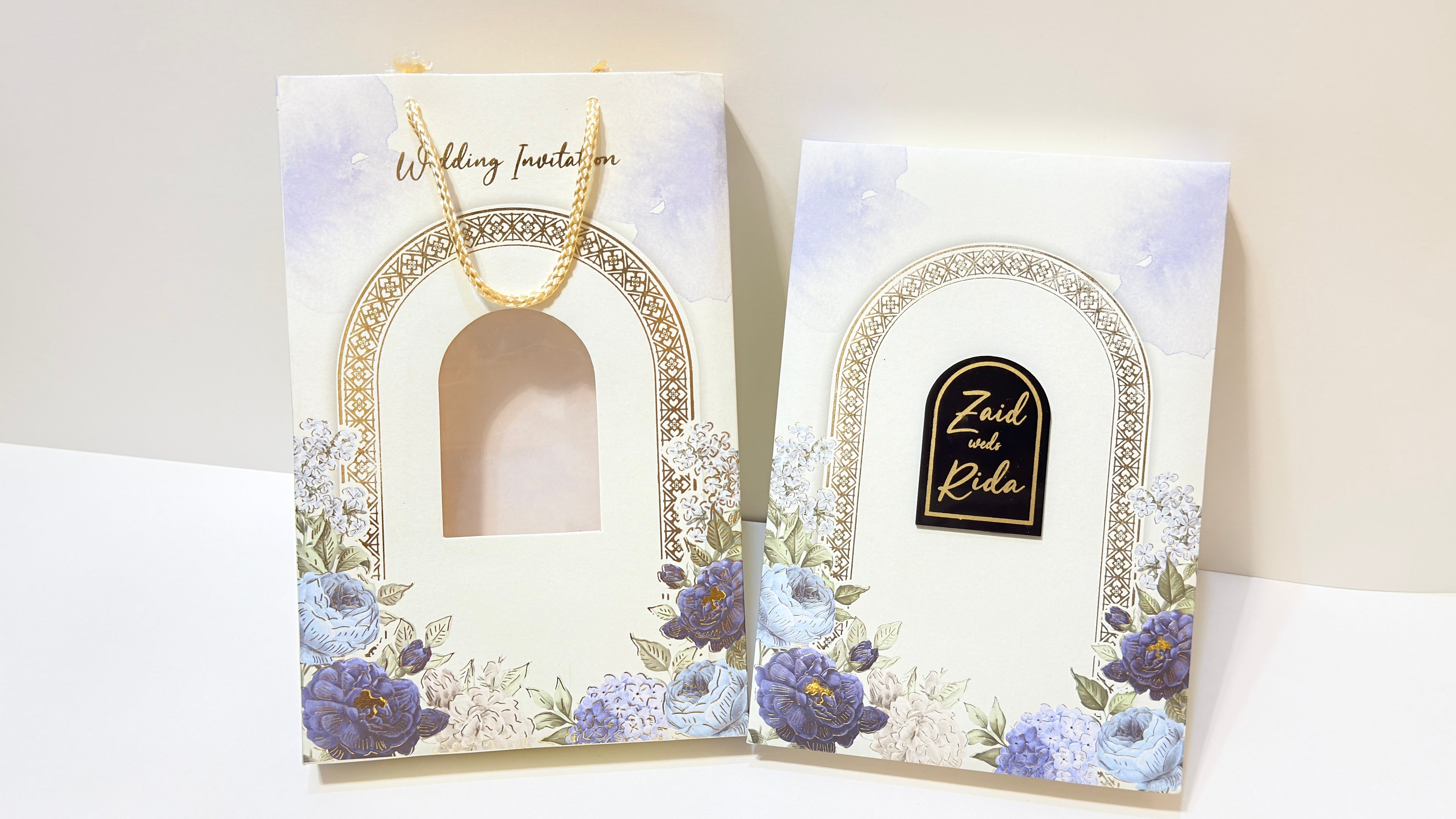 Floral blue invitation box