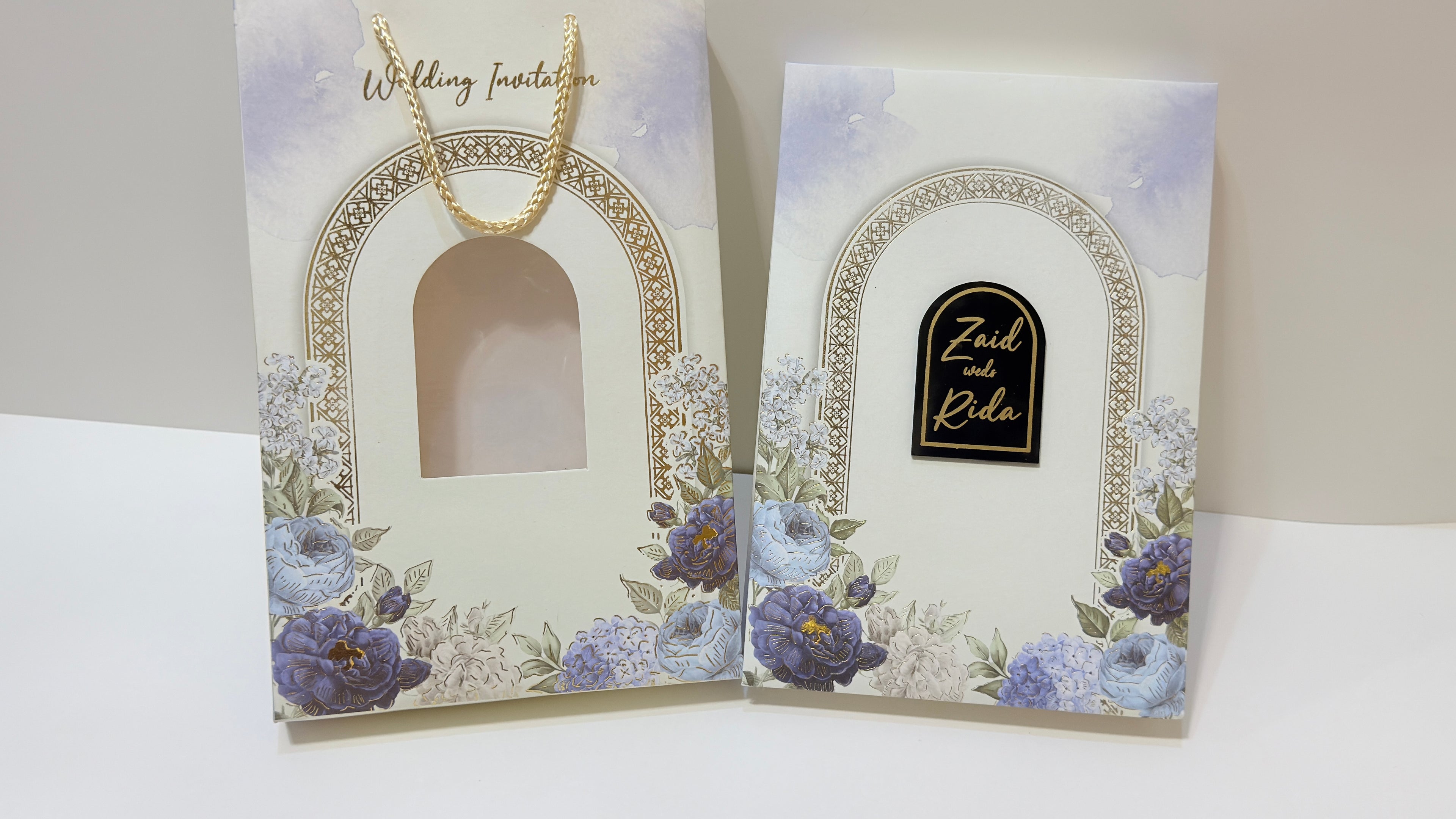 Floral blue invitation box