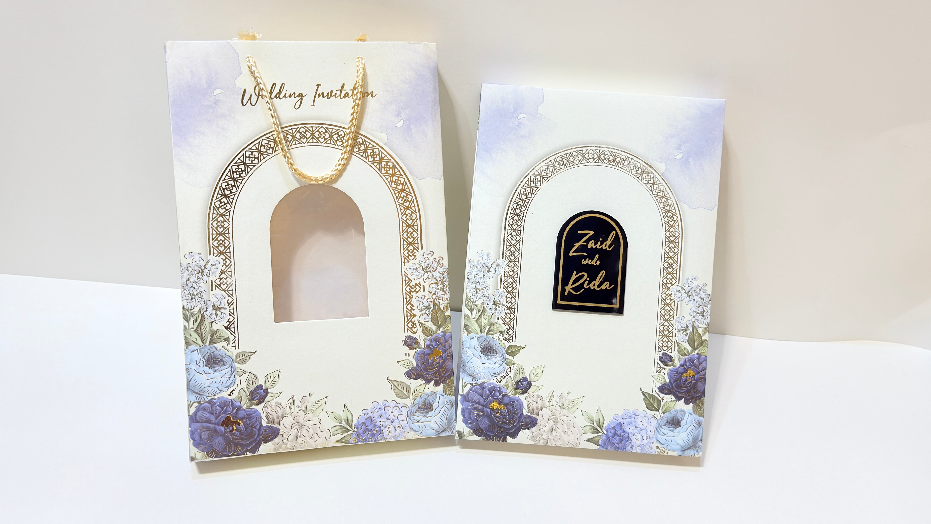 Floral blue invitation box