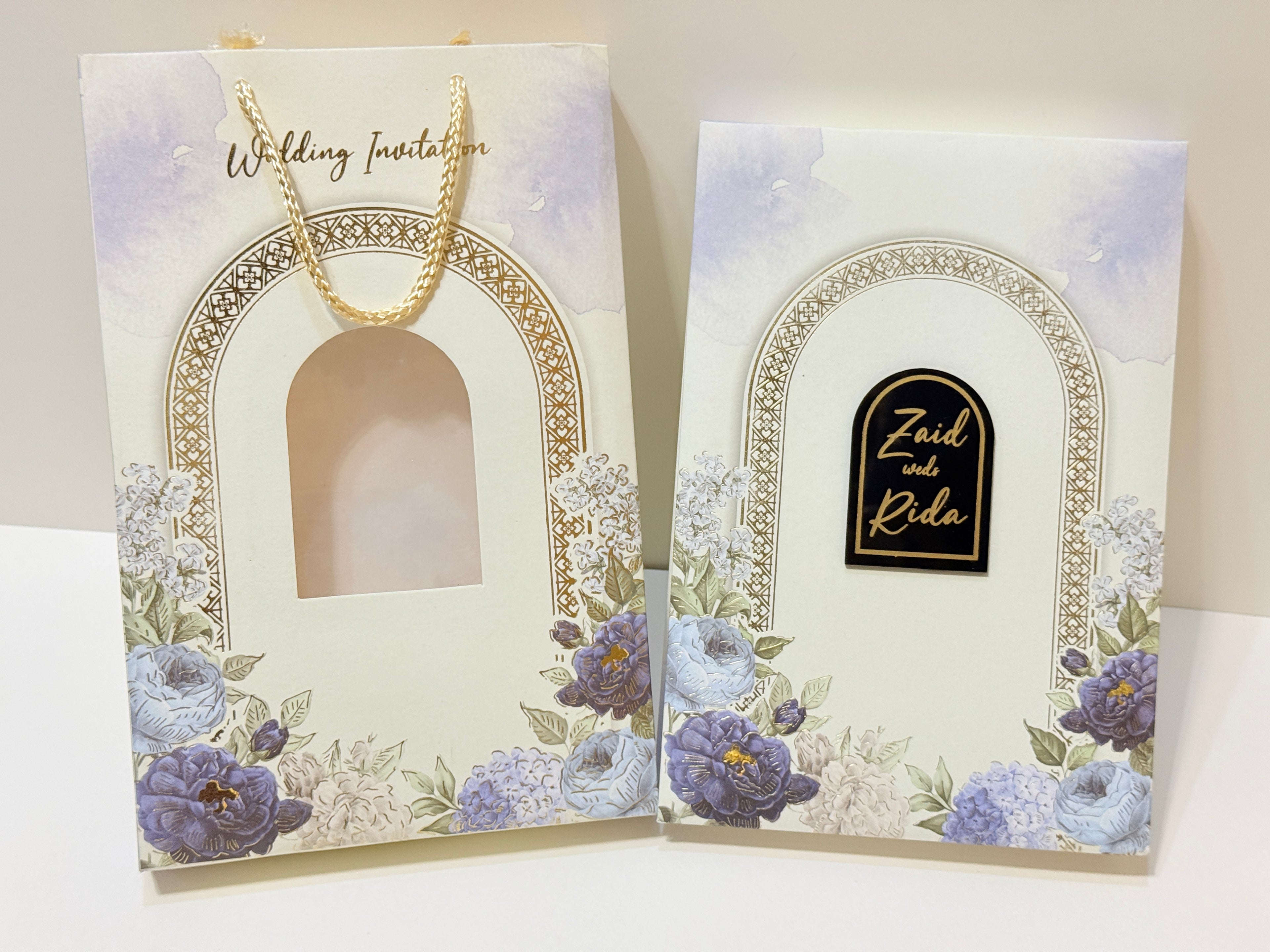 Floral blue invitation box