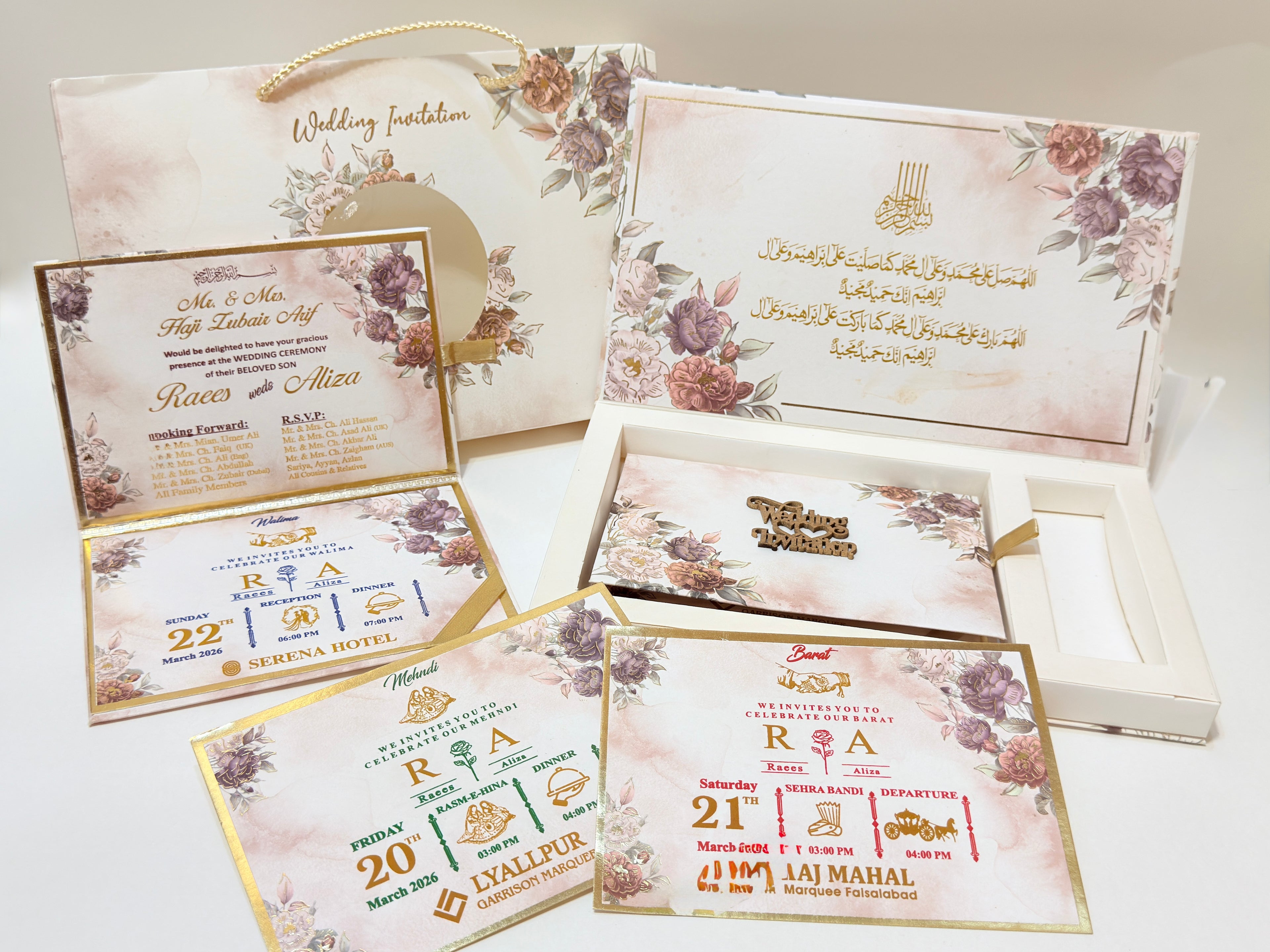 Unique floral Invitation box