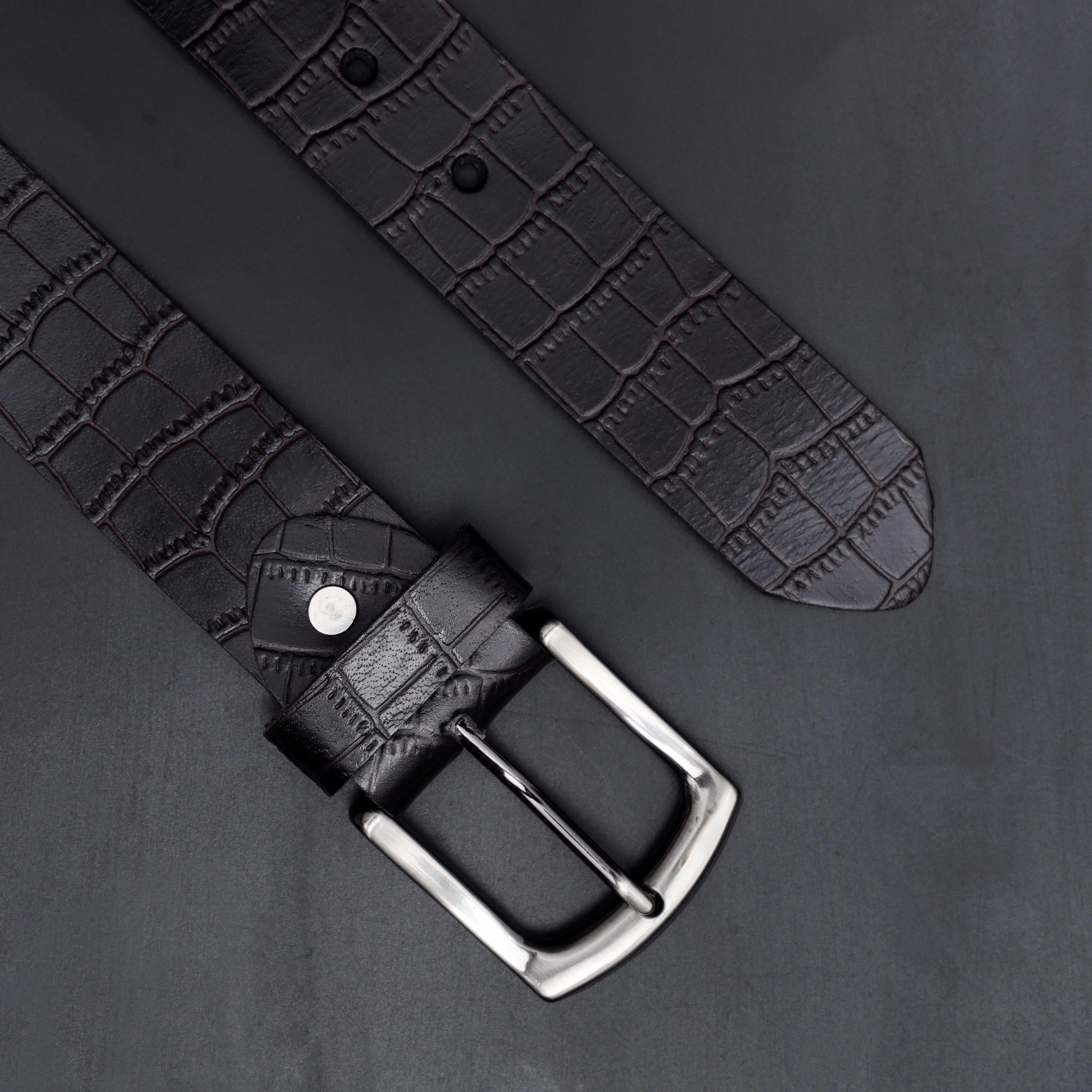 Leather brown crocodile belts