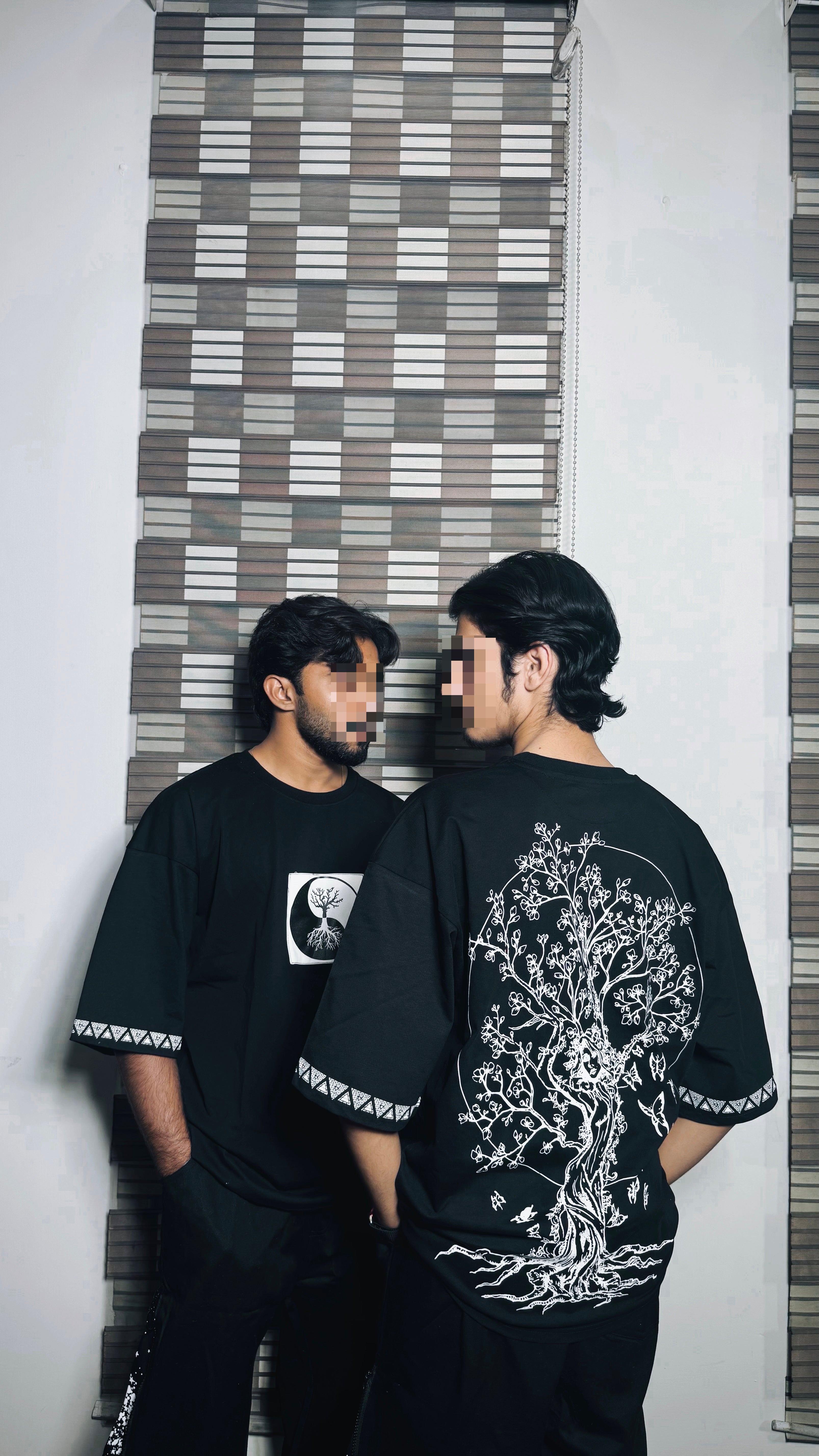 Black causal shirt and trouser Dtf printed fashion