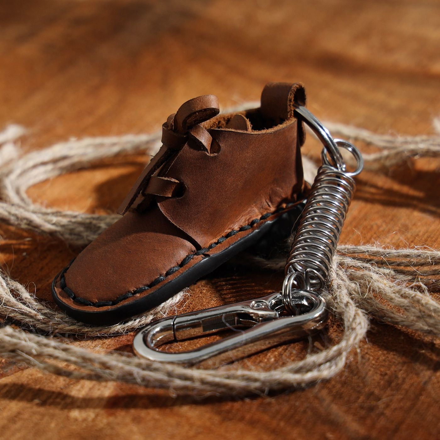 Leather shoes keychain