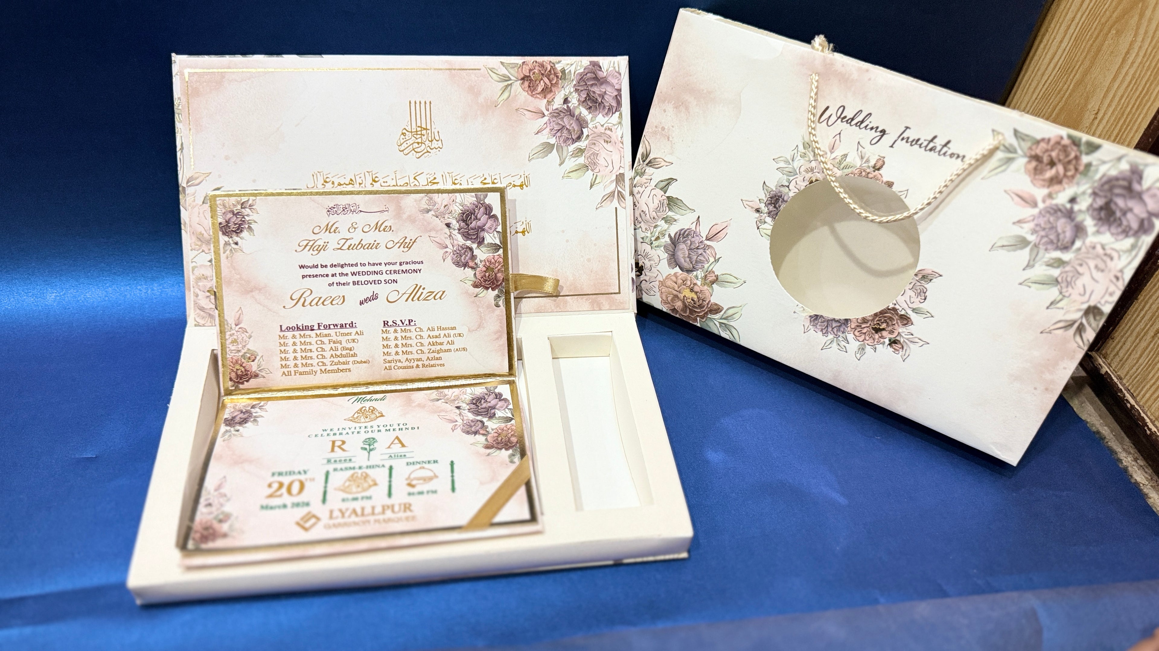 Unique floral Invitation box