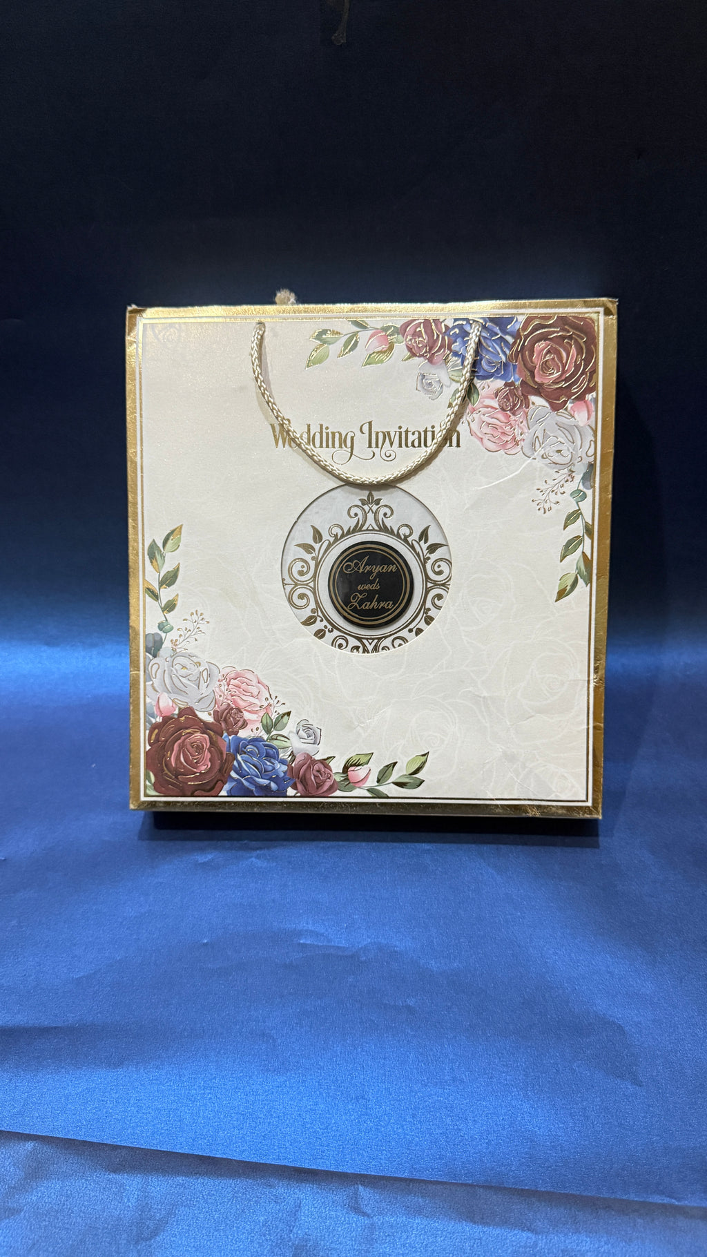 Rose floral invitation box