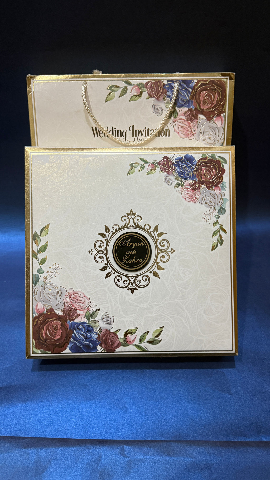 Rose floral invitation box