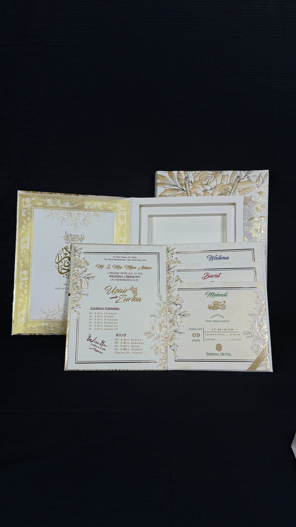 Unique floral wedding invitation box